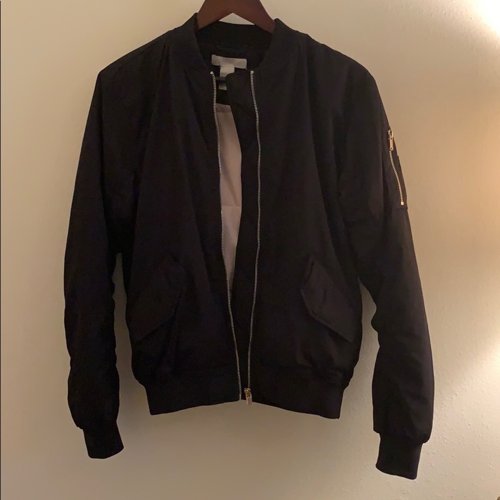 Black bomber jacket